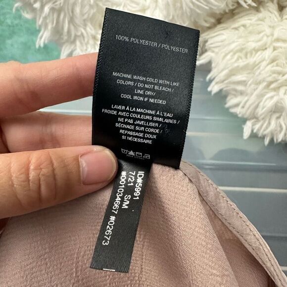 Express Pink Blush High Low Wrap Midi Dress Puff Long Sleeves size S/M - Picture 9 of 9